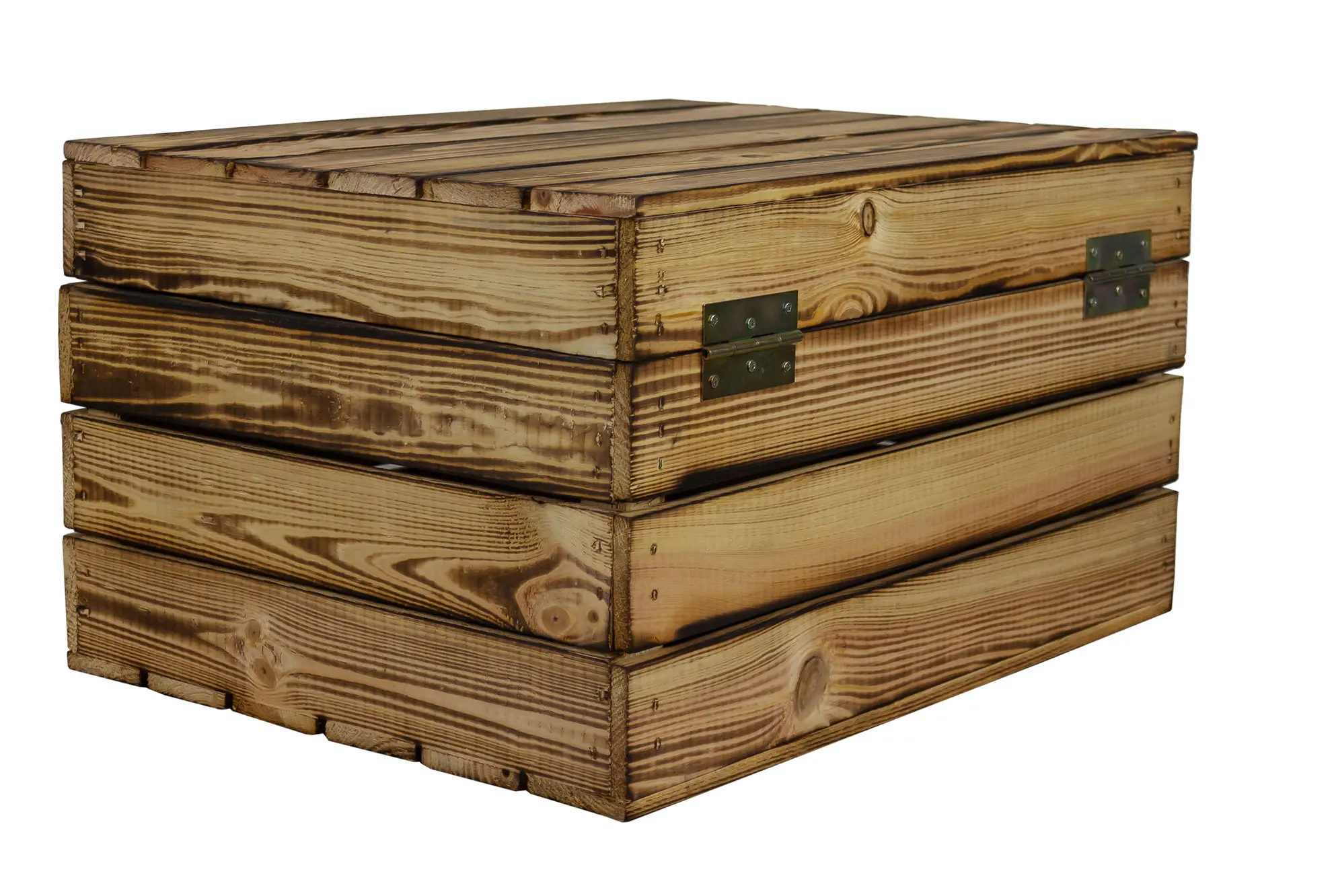 Große geflammte Holztruhe als Geschenkbox oder Erinnerungskiste XL 50x40x29cm