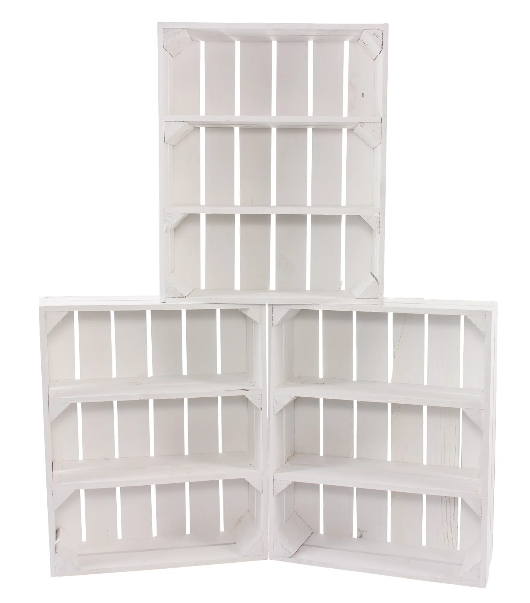Schmale weiße Regalkiste mit 3 Fächern 50x40,5x16cm Schmale weiße Regalkiste mit 3 Fächern 50x40,5x16cm
