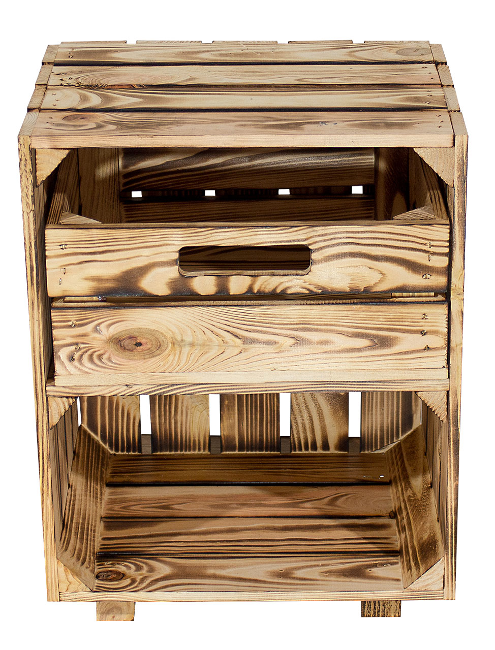 Geflammter Nachttisch mit Schublade 30,5x40x54cm Geflammter Nachttisch mit Schublade 30,5x40x54cm