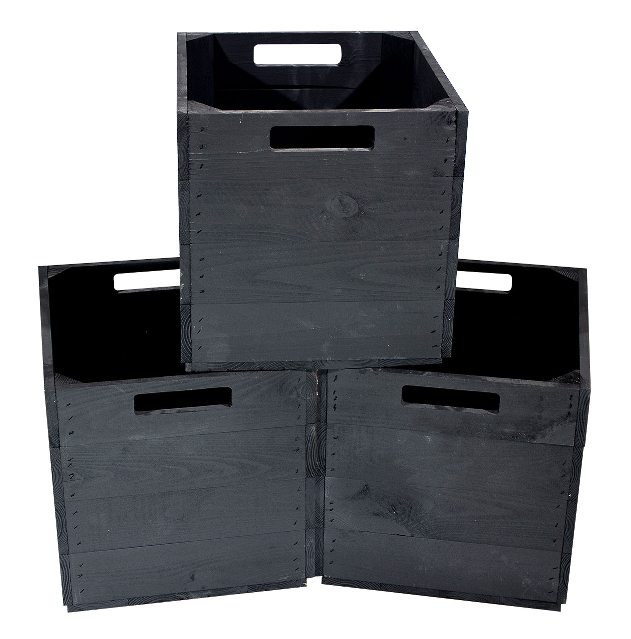 Edle schwarze Holzkiste für Kallax / Expedit Regale 33 x 37,5 x 32,5cm Aufbewahrungskiste schwarz mit weißem Anker 33x37,5x32,5cm