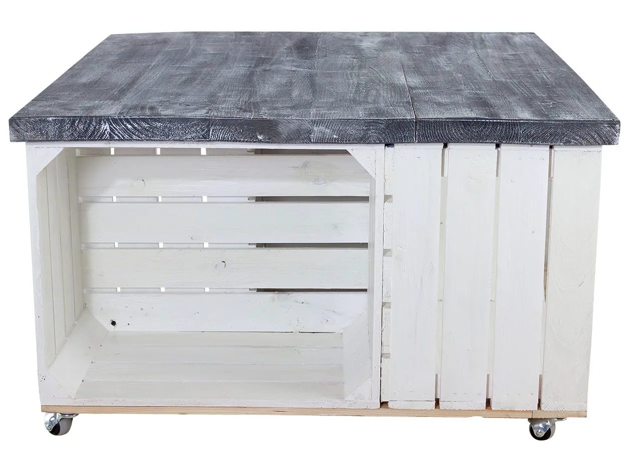 Tischplatte Shabby schwarz 85x85cm