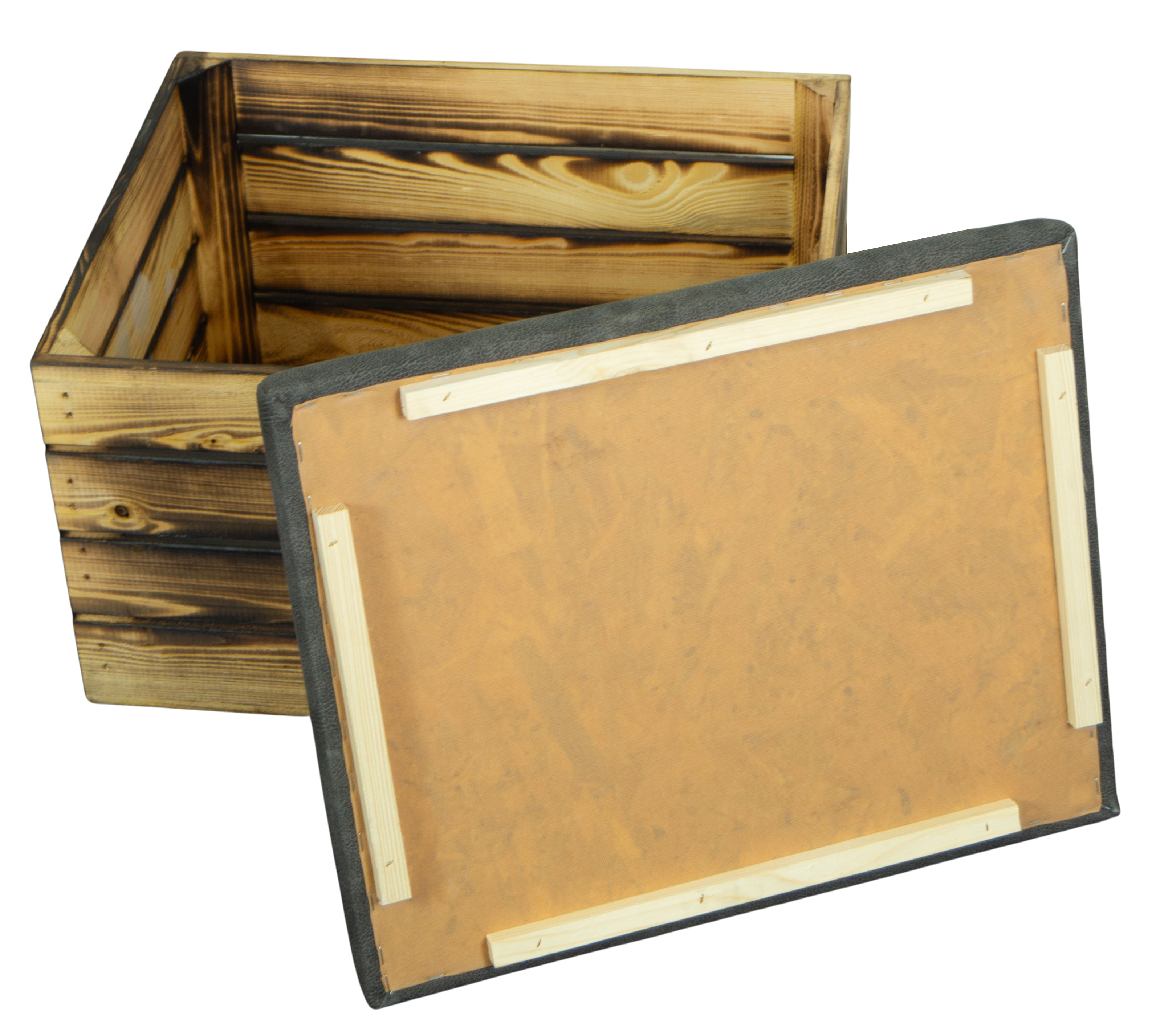 Polsteraufsatz für unsere Holzkiste "Johanna" in anthrazit 50x40cm Polsteraufsatz für unsere Holzkiste "Johanna" in anthrazit 50x40cm