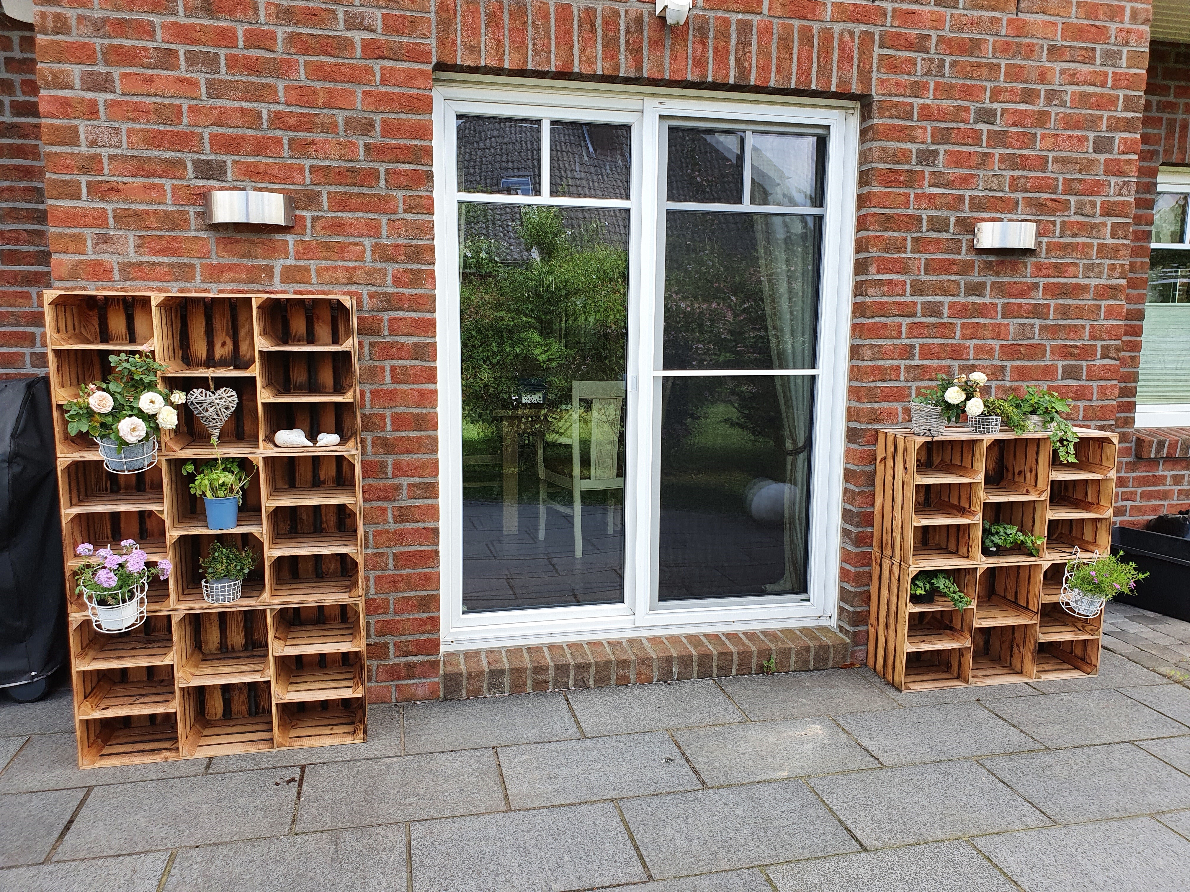 Großes Holzregal Heino geflammt 88x50x30cm Großes Holzregal Heino geflammt 88x50x30cm