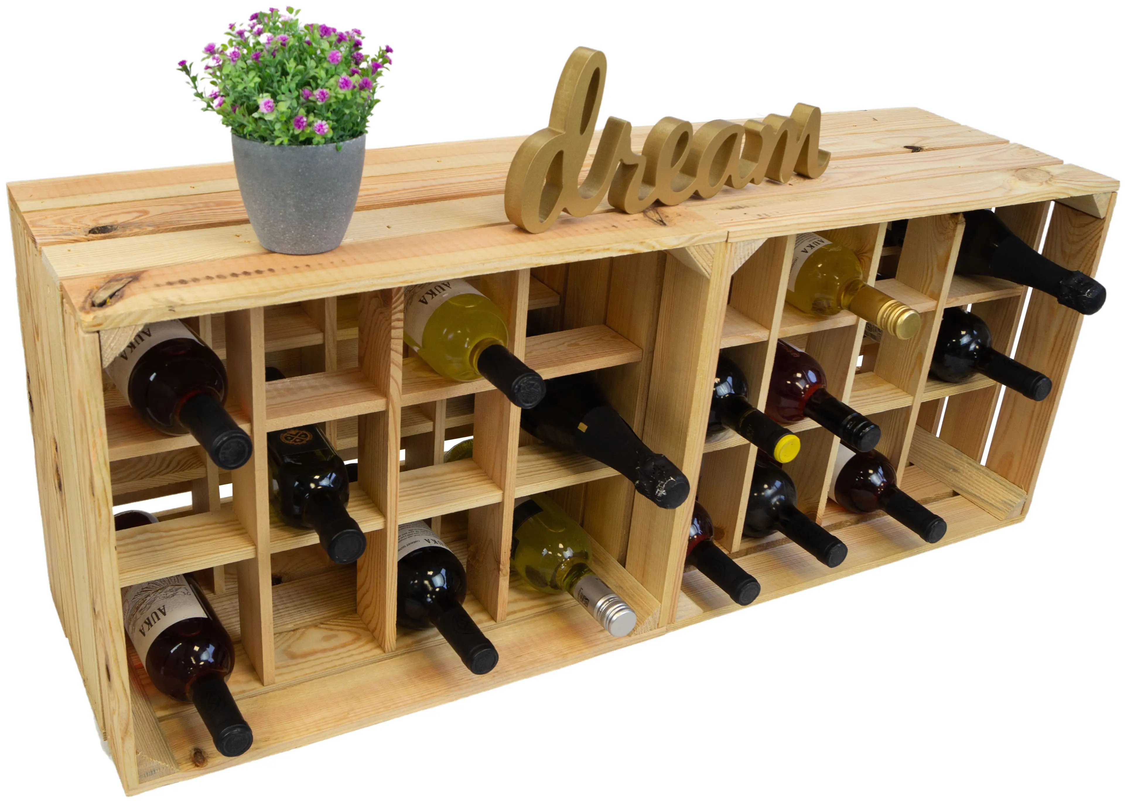 Flaschenregal Weinregal Henry 12er Natur 50x40x30cm