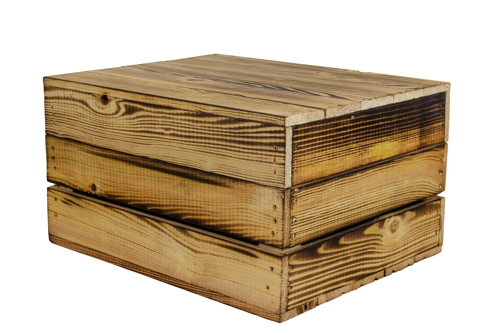 Geflammte Holztruhe als Geschenkbox oder Erinnerungskiste M 40x32x22cm
