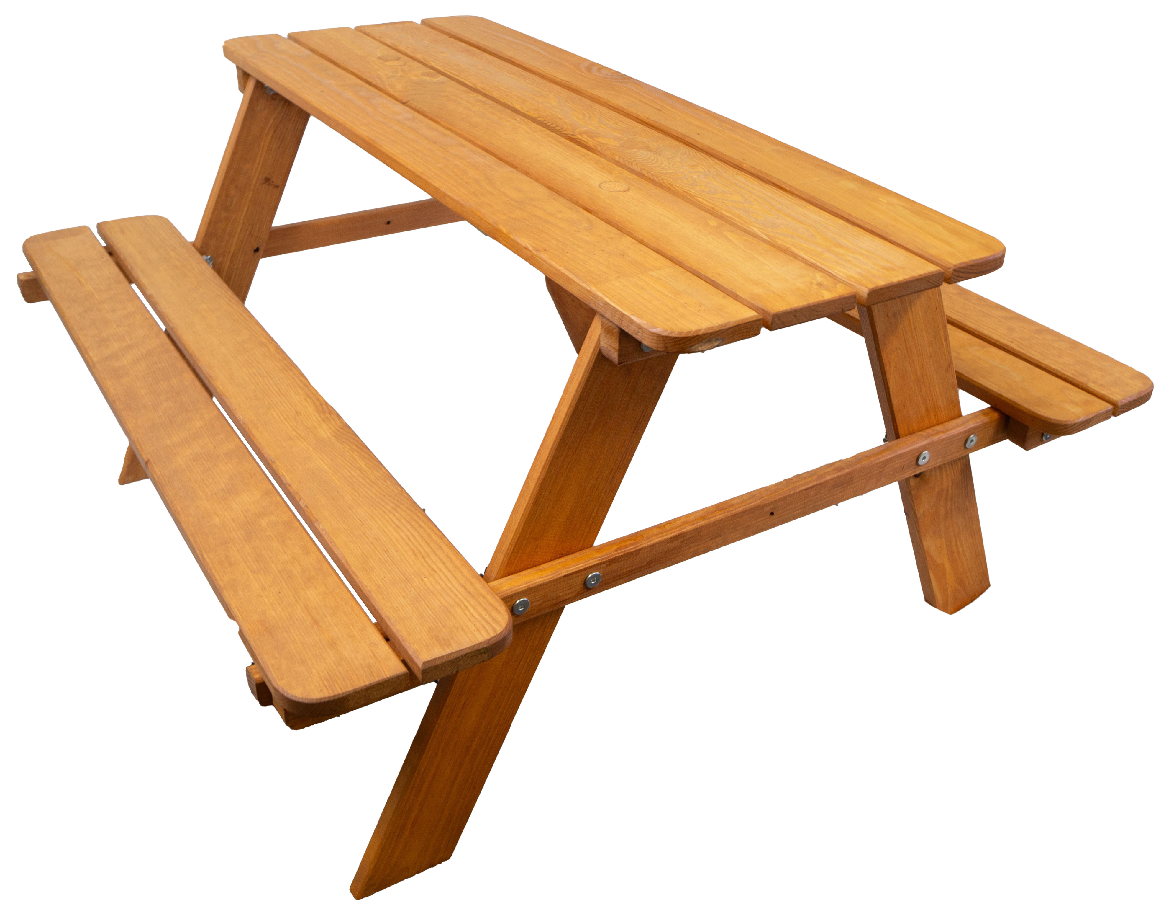 Sitzbank für Kinder 90x90x48cm in lasiert Gartenbank Garnitur mit runden Ecken