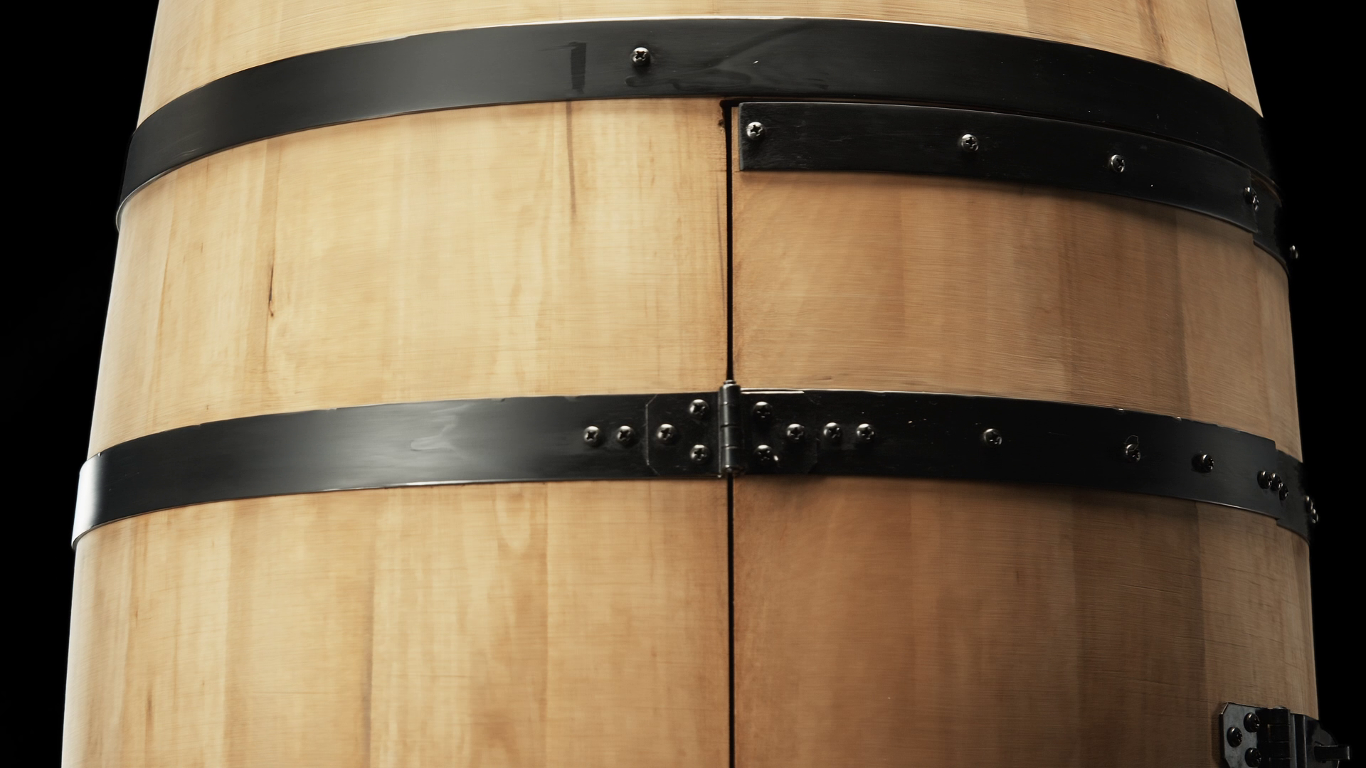 Holzfass mit Türen in heller Eichenoptik Hausbar mit LED – Rustikale Minibar im Weinfass Design – Weinregal & Flaschenständer aus Holz – Vintage Fassbar für Wohnzimmer, Bar oder Partykeller – ca. 80 cm #1 Ohne LED