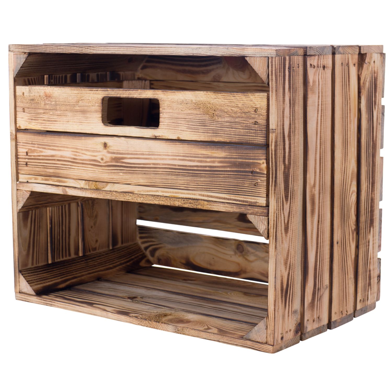 Geflammte Kiste mit Schublade 50x40x30cm Geflammte Kiste mit Schublade 50x40x30cm