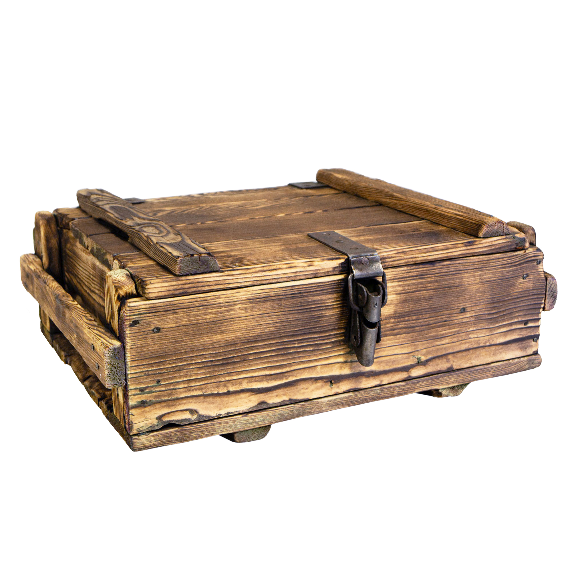 kleine Frachtkiste Paul abgeflammt 