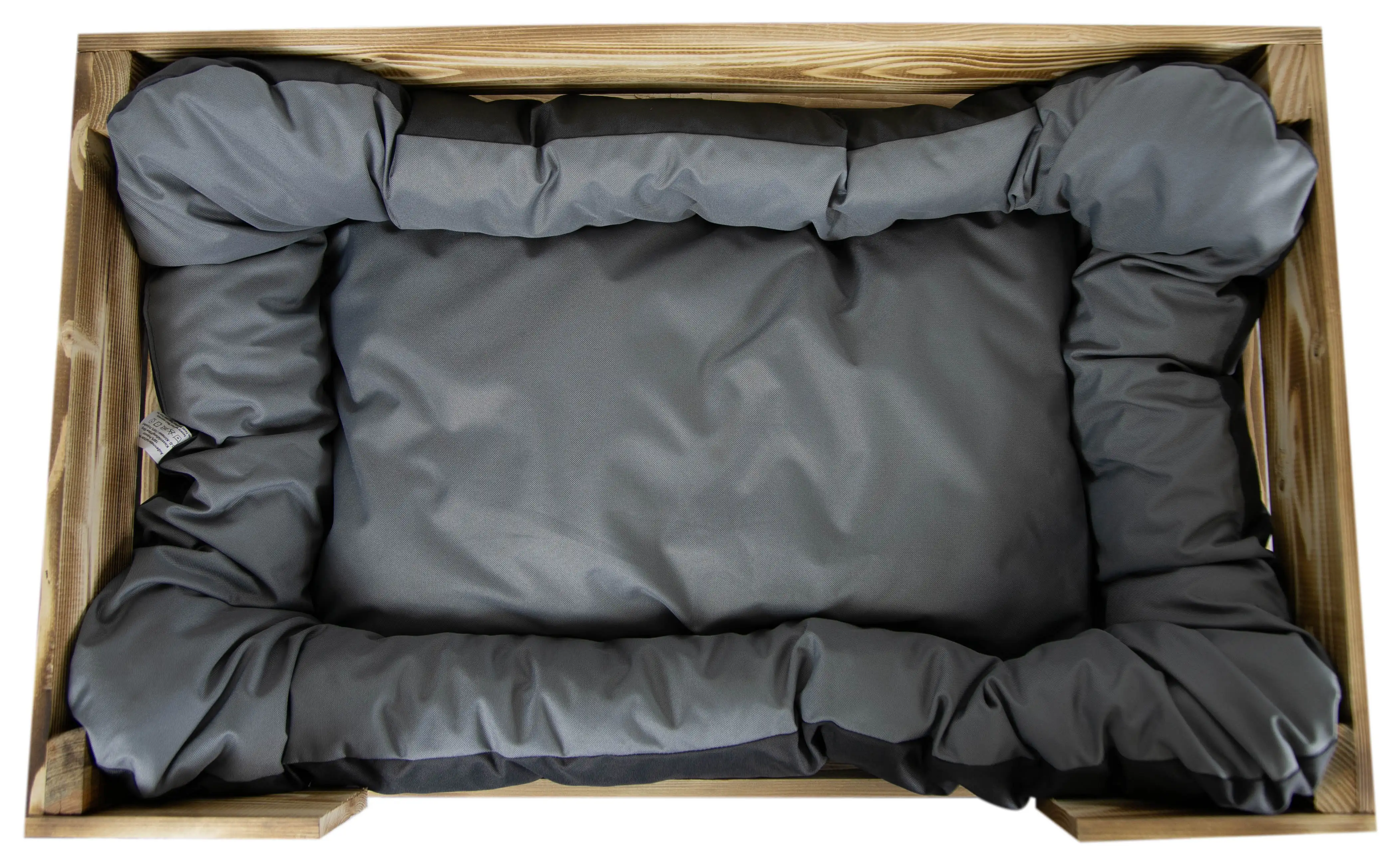 Hundebett Rocky geflammt optional mit Kissen 80x50x21cm Grau